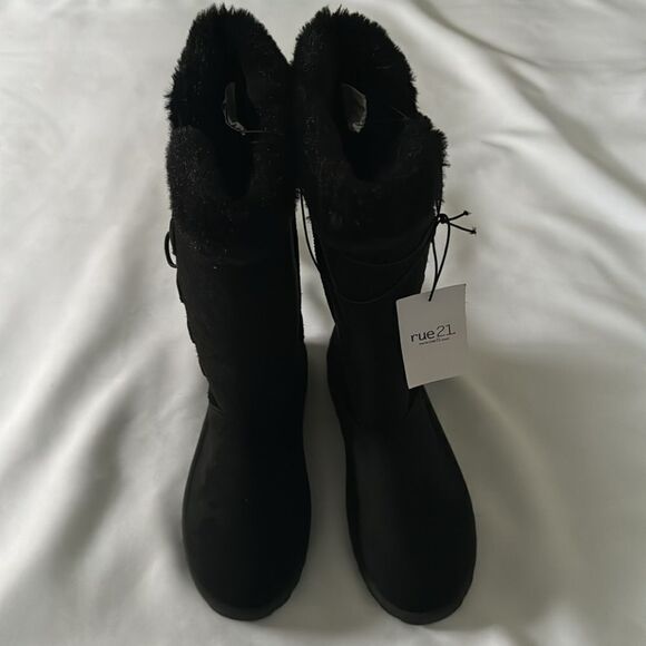 Black Fleece Boots Womens 6 Rue21 - Picture 3 of 4